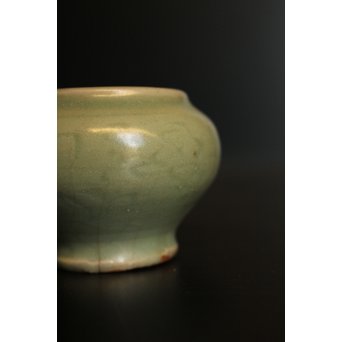 中国陶磁 天龍寺青磁 元~明 茶入　K514 