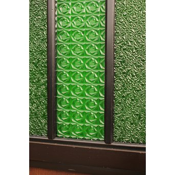 稀少緑色オニダイアガラスの障子戸 2枚1組  GD1042Y 