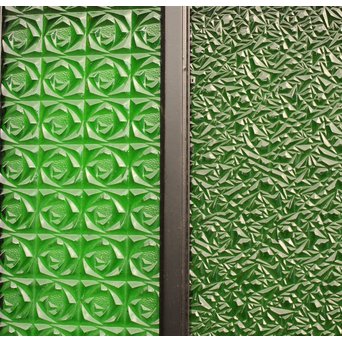 稀少緑色オニダイアガラスの障子戸 2枚1組  GD1042Y 