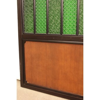 稀少緑色オニダイアガラスの障子戸 2枚1組  GD1042Y 