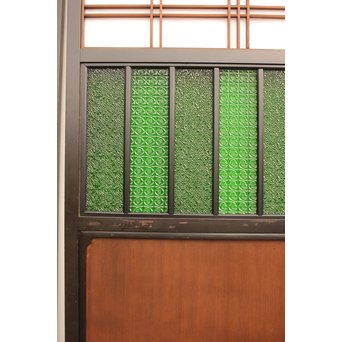 稀少緑色オニダイアガラスの障子戸 2枚1組  GD1042Y 