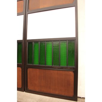 稀少緑色オニダイアガラスの障子戸 2枚1組  GD1042Y 