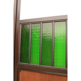 稀少緑色オニダイアガラスの障子戸 2枚1組  GD1042Y 