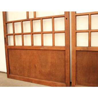 紫と緑色ガラスの建具 2枚1組　GD1046Y 