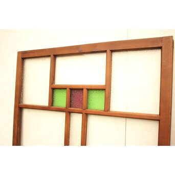 紫と緑色ガラスの建具 2枚1組　GD1046Y 