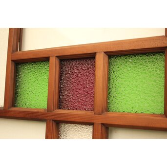 紫と緑色ガラスの建具 2枚1組　GD1046Y 