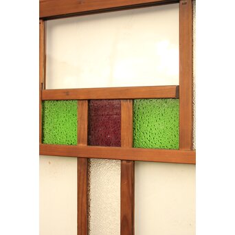 紫と緑色ガラスの建具 2枚1組　GD1046Y 