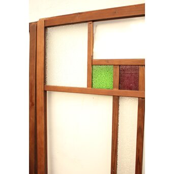 紫と緑色ガラスの建具 2枚1組　GD1046Y 