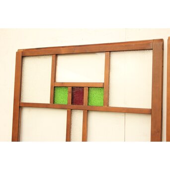 紫と緑色ガラスの建具 2枚1組　GD1046Y 