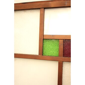 紫と緑色ガラスの建具 2枚1組　GD1046Y 