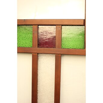 紫と緑色ガラスの建具 2枚1組　GD1046Y 