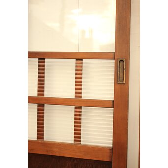 紫と緑色ガラスの建具 2枚1組　GD1046Y 