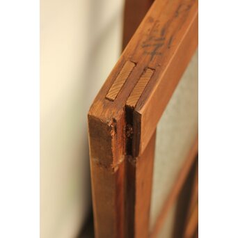 紫と緑色ガラスの建具 2枚1組　GD1046Y 