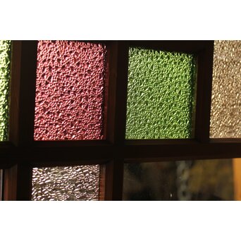 紫と緑色ガラスの建具 2枚1組　GD1046Y 