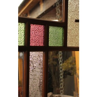 紫と緑色ガラスの建具 2枚1組　GD1046Y 