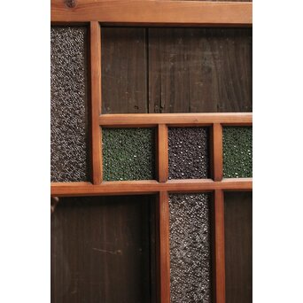 紫と緑色ガラスの建具 2枚1組　GD1046Y 