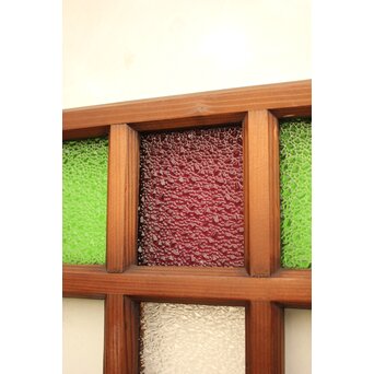 紫と緑色ガラスの建具 2枚1組　GD1046Y 