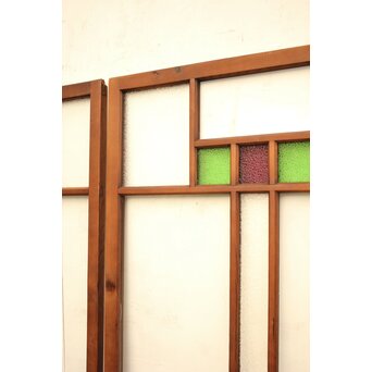 紫と緑色ガラスの建具 2枚1組　GD1046Y 