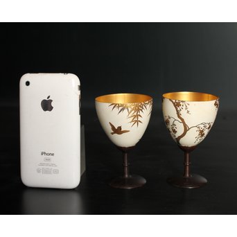 蒔絵卵殻杯 2個1組　S2975 