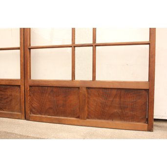 桜模様と緑色ガラスの建具 2枚1組　GD1050 