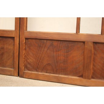 桜模様と緑色ガラスの建具 2枚1組　GD1050 