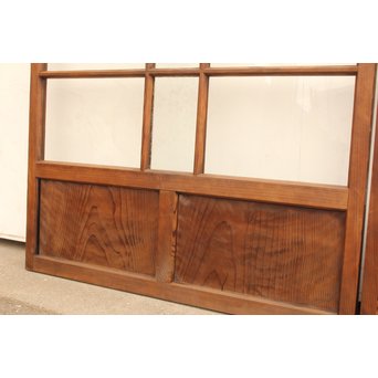 桜模様と緑色ガラスの建具 2枚1組　GD1050 