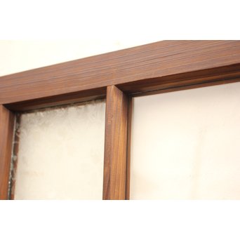 桜模様と緑色ガラスの建具 2枚1組　GD1050 