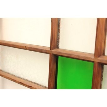 桜模様と緑色ガラスの建具 2枚1組　GD1050 