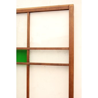 桜模様と緑色ガラスの建具 2枚1組　GD1050 