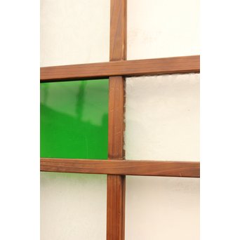 桜模様と緑色ガラスの建具 2枚1組　GD1050 