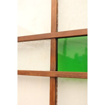 桜模様と緑色ガラスの建具 2枚1組　GD1050 