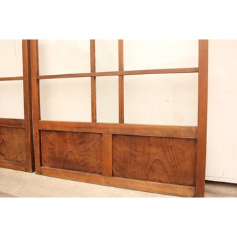 桜模様と緑色ガラスの建具 2枚1組　GD1050 