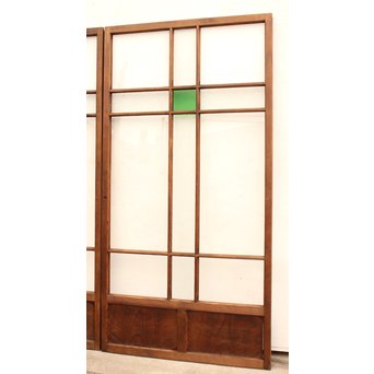 桜模様と緑色ガラスの建具 2枚1組　GD1050 