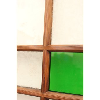 桜模様と緑色ガラスの建具 2枚1組　GD1050 