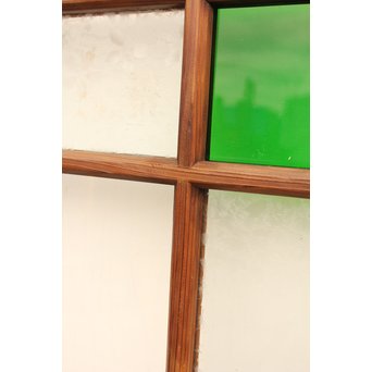 桜模様と緑色ガラスの建具 2枚1組　GD1050 