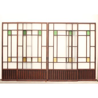ダイア色ガラスの細分ガラス戸 4枚1組  GD1057
