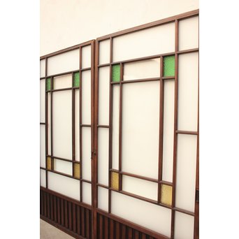 ダイア色ガラスの細分ガラス戸 4枚1組  GD1057 