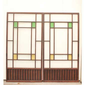 ダイア色ガラスの細分ガラス戸 4枚1組  GD1057 