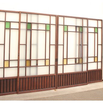 ダイア色ガラスの細分ガラス戸 4枚1組  GD1057 