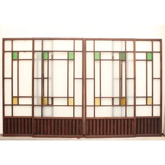 ダイア色ガラスの細分ガラス戸 4枚1組  GD1057 
