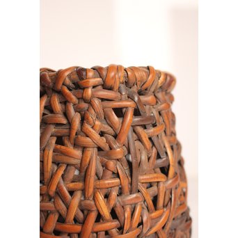 早川尚古斎作 籐編提藍/茶籠　K526 