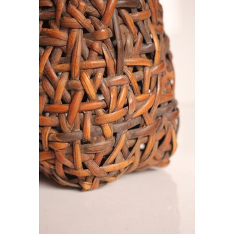 早川尚古斎作 籐編提藍/茶籠　K526 