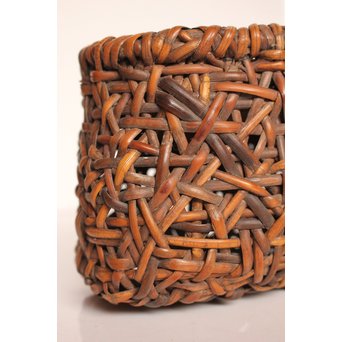 早川尚古斎作 籐編提藍/茶籠　K526 