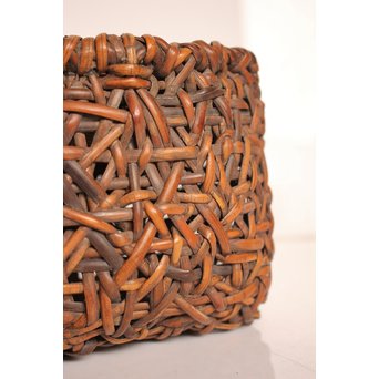 早川尚古斎作 籐編提藍/茶籠　K526 