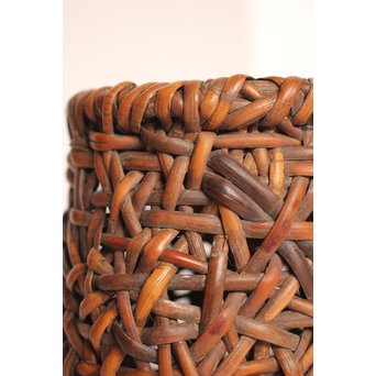 早川尚古斎作 籐編提藍/茶籠　K526 