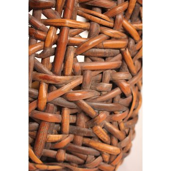 早川尚古斎作 籐編提藍/茶籠　K526 