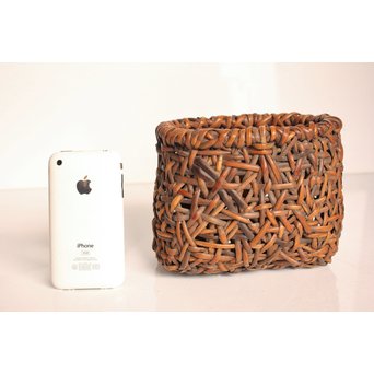 早川尚古斎作 籐編提藍/茶籠　K526 