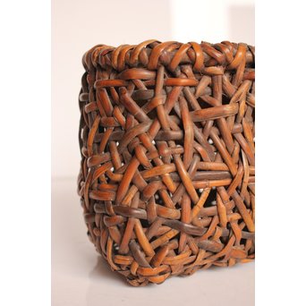 早川尚古斎作 籐編提藍/茶籠　K526 