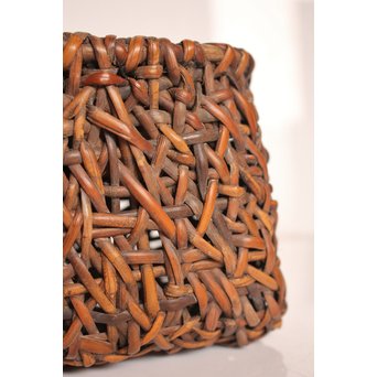 早川尚古斎作 籐編提藍/茶籠　K526 