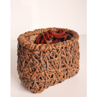 早川尚古斎作 籐編提藍/茶籠　K526 